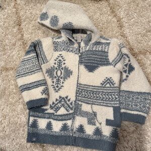 Barefoot Dreams Kids Hoodie Cardigan – Aztec Print (Size 6/7)